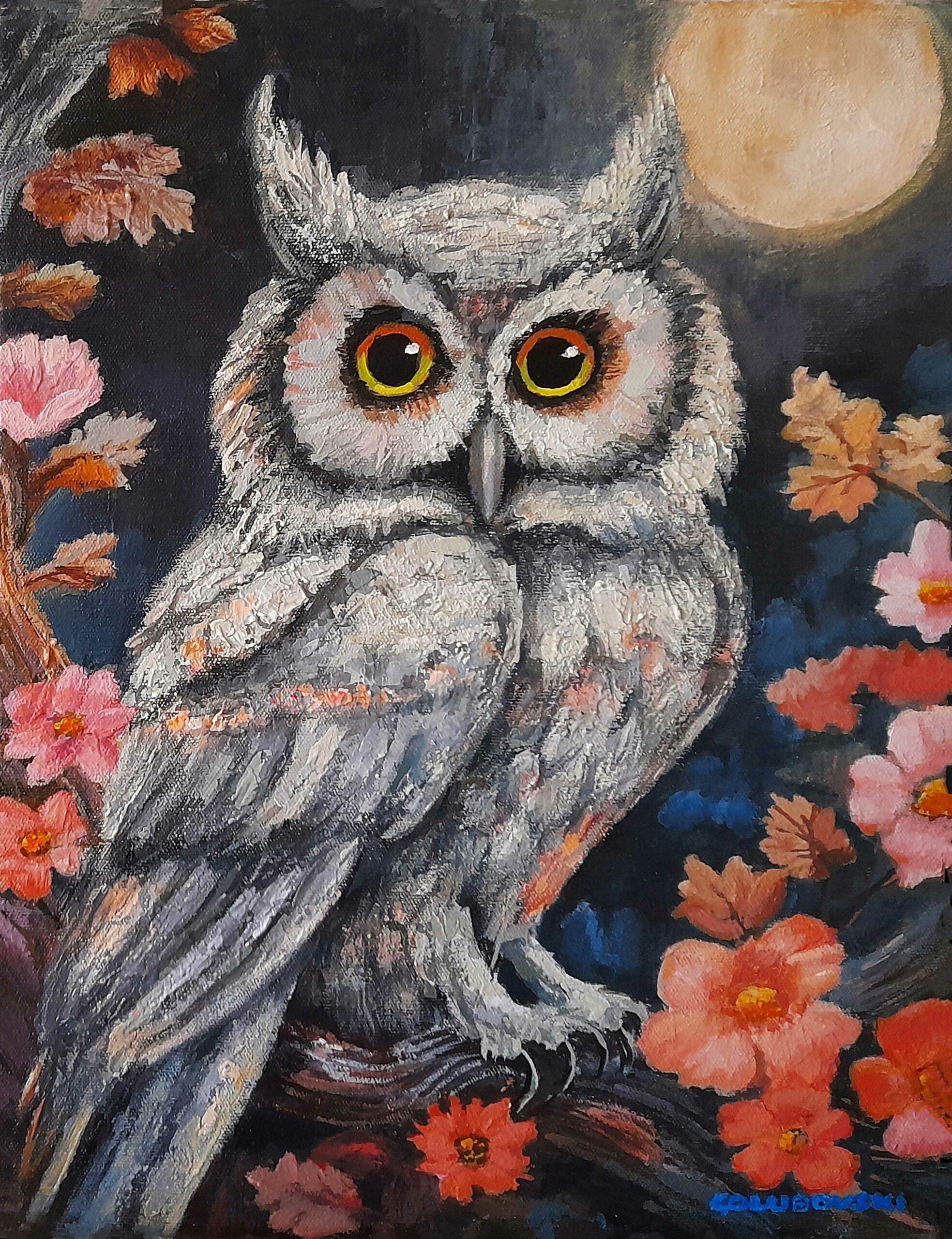 Owl Moonlit Night